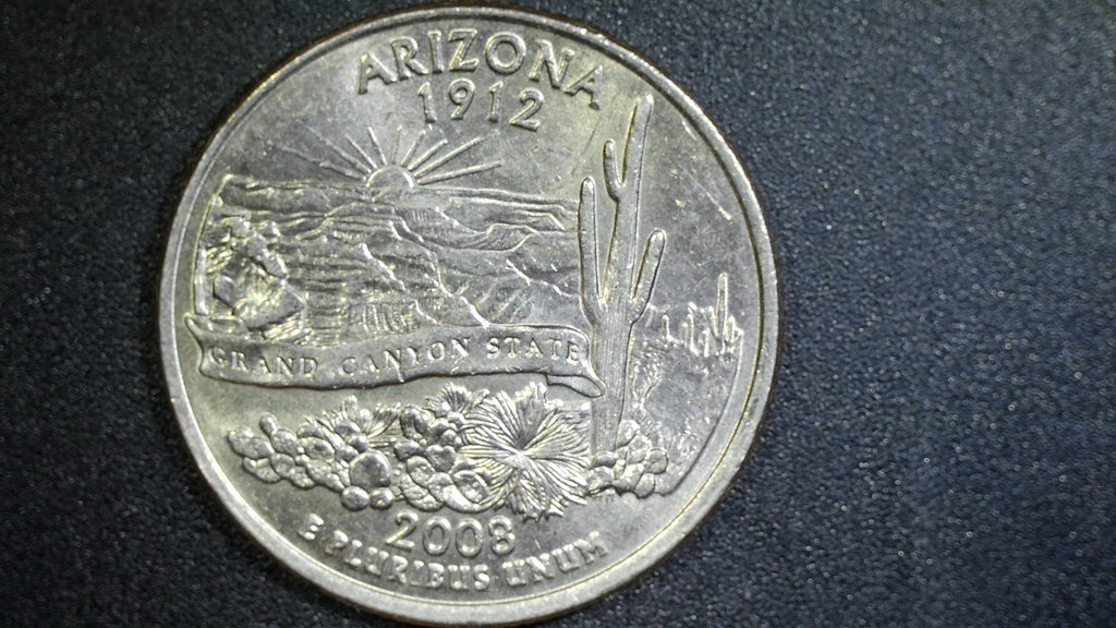 2008-P Arizona Quarter Extra Catus Leaf