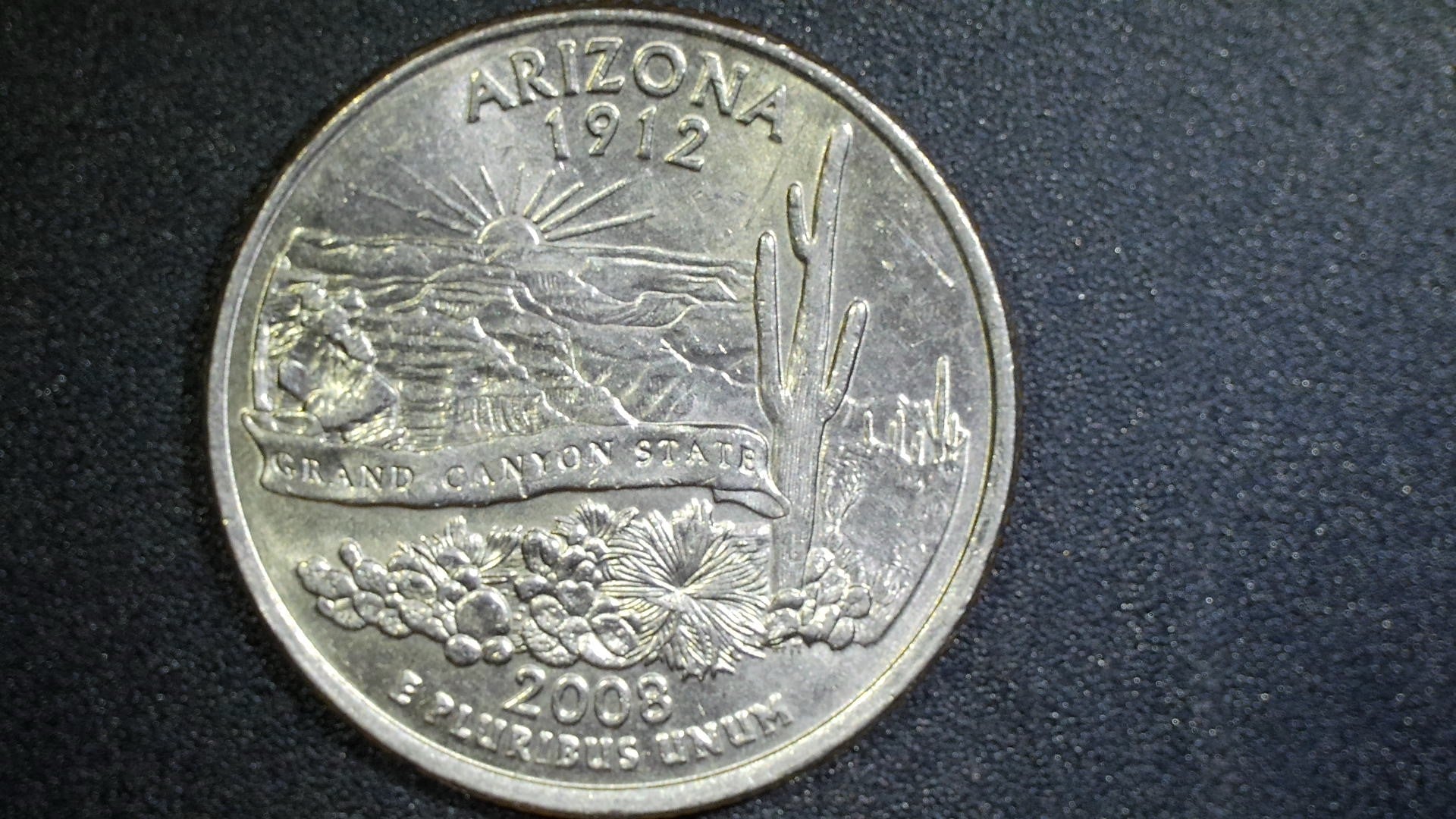 2008-P Arizona Quarter Extra Catus Leaf